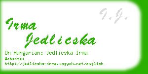 irma jedlicska business card
